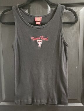 Red Oak Texas Tech Black Ribbed Tank Top
